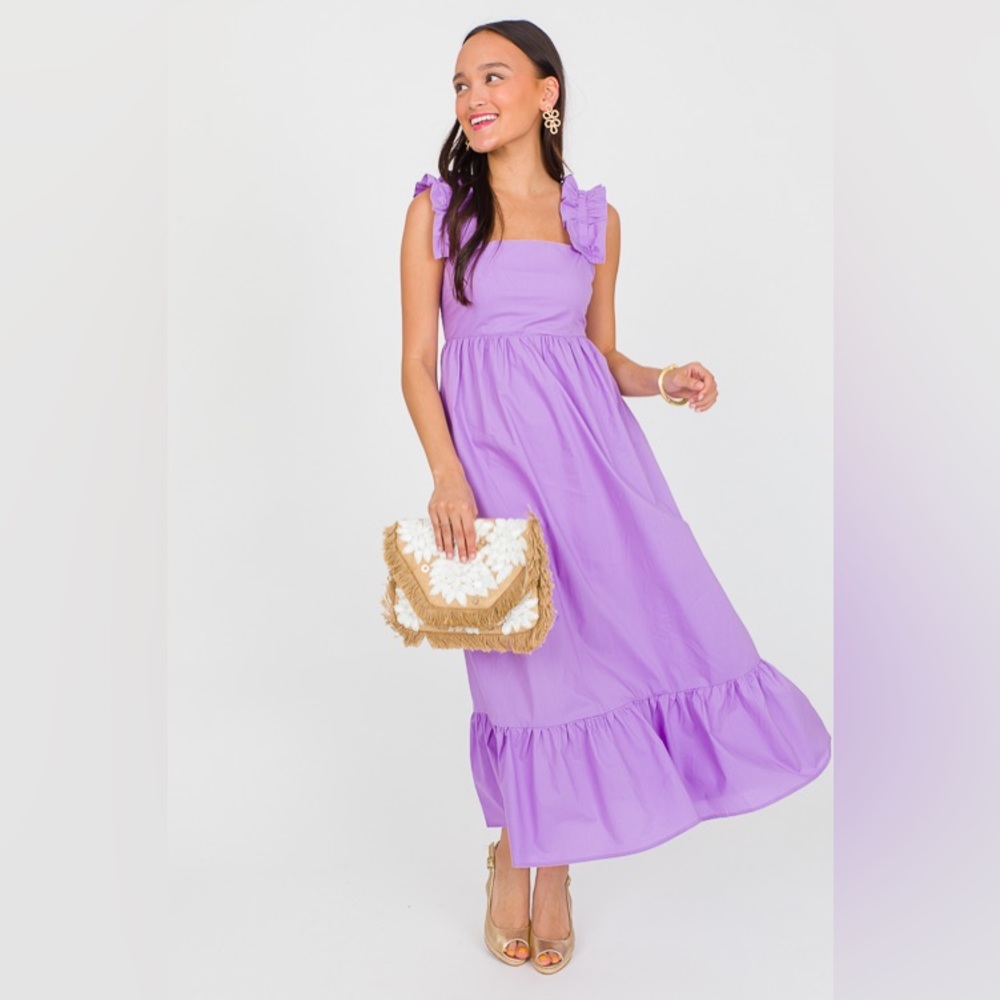 Lavender Ruffle Midi Dress